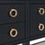 Worlds Away Matthew Izzo Home Richmond Black Oak Four Drawer Console With Brass Drawer Pulls and Open Caned Shelf For Sale - Image 4 of 10