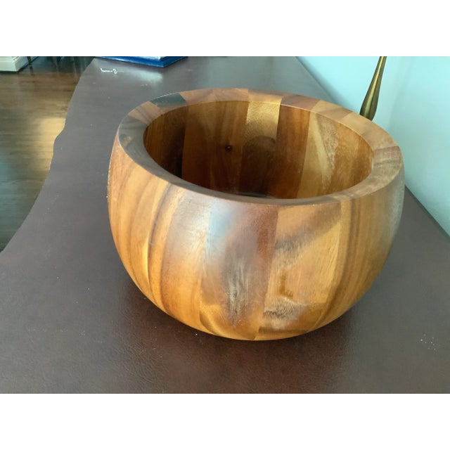 Early 21st Century Contemporary Dansk JHQ Acacia Wood Serving Bowl For Sale - Image 5 of 6
