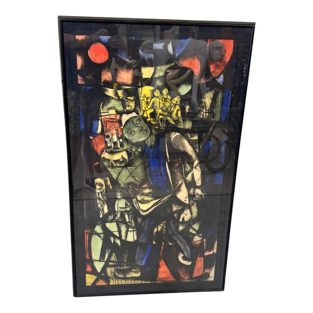 Amp Smit Dutch Modernist Figurative Allegory, Mixed Media on Paper, 1980s For Sale