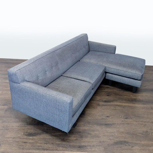 2010s Room & Board Andre Reversible Chaise Sectional in Grey Fabric For Sale - Image 5 of 14
