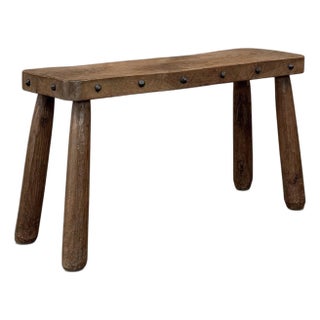 Rustic Mid-Century Brutalist Bench ~ Stool For Sale