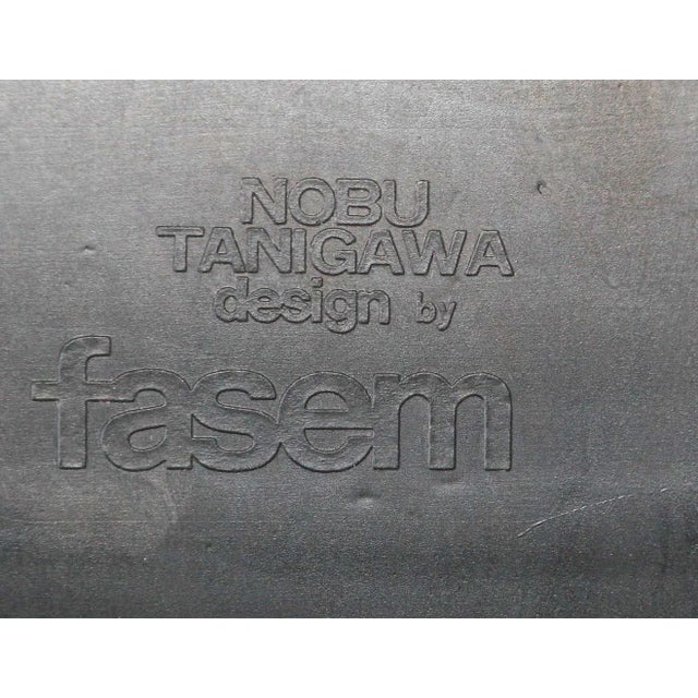 Nobu Tanigawa for Fasem Italy "Nardis" Black Bar Stools with Back- A Pair For Sale - Image 10 of 13