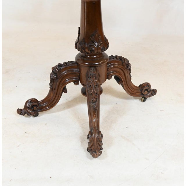 Victorian Walnut Card Table, 1860s For Sale - Image 3 of 12