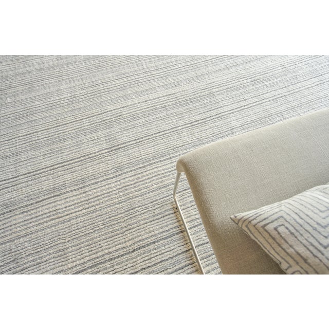 2020s Exquisite Rugs Rossini Handmade Nylon & PET Yarn Silver Rug-10'X14' For Sale - Image 5 of 7