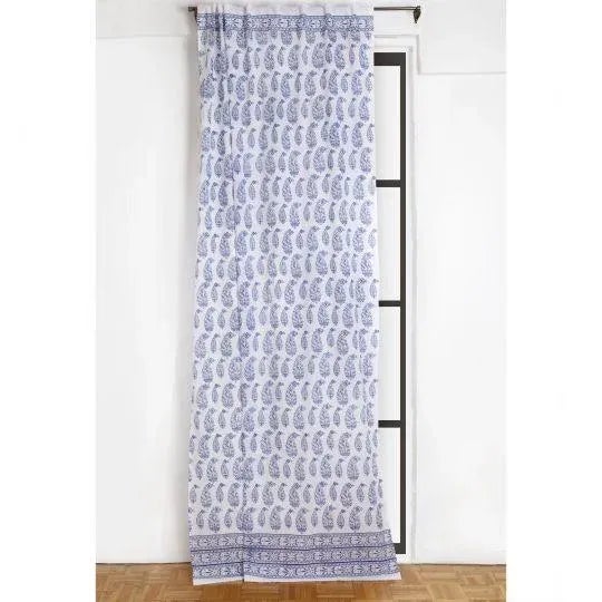 Malabar Multi-Paisley 45" X 96" Deep Blue Curtain For Sale - Image 4 of 4