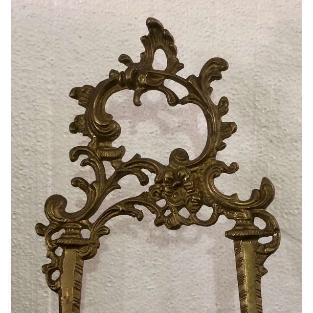 French Vintage Solid Brass Ornate Gold Tabletop Easel Painting Picture Plate Holder For Sale - Image 3 of 11