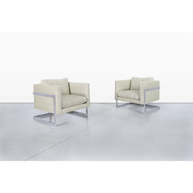 Thayer Coggin Vintage Oversized Chrome Lounge Chairs by Milo Baughman for Thayer Coggin For Sale - Image 4 of 13
