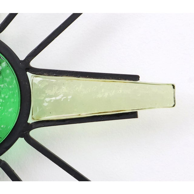 Danish Metal and Glass Sunburst Wall Lamp, 1960s For Sale - Image 9 of 11