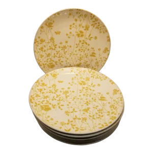 Vintage Golden Meadow Dinner Plates by Sheffield- Set of 7