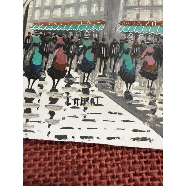 Art Deco Vintage Oil Painting on Board Signed Lauri 1950s For Sale - Image 3 of 4