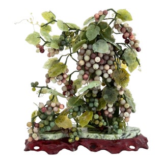 Chinese Grapevine Jade Sculpture For Sale