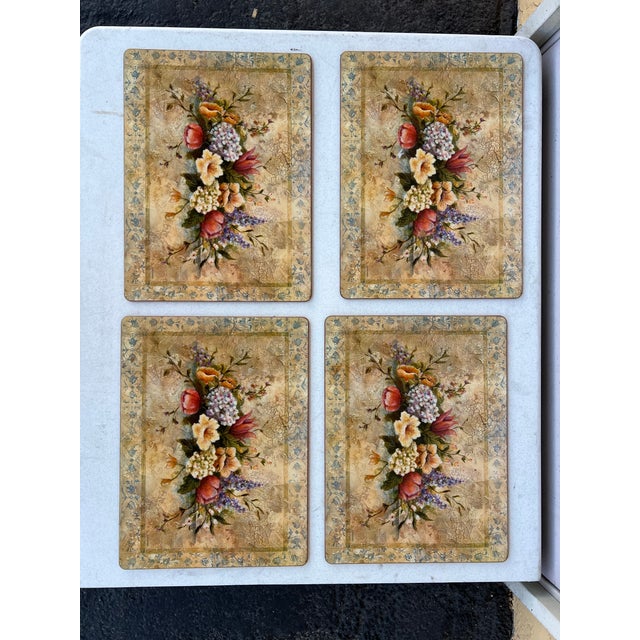 Add a touch of vintage charm to your dining table with this set of 5 floral palette bouquet yellow placemats from...