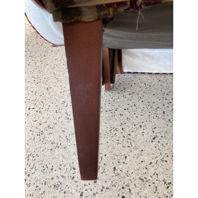 Early 21st Century Vintage Burgundy and Gold Striped Club Chair in Corduroy Fabric by Norwalk Furniture For Sale - Image 5 of 11