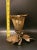 Vintage Mid 20th Century Brass Morning Glory Shaped Flower Vase Made in Hong Kong For Sale - Image 10 of 12