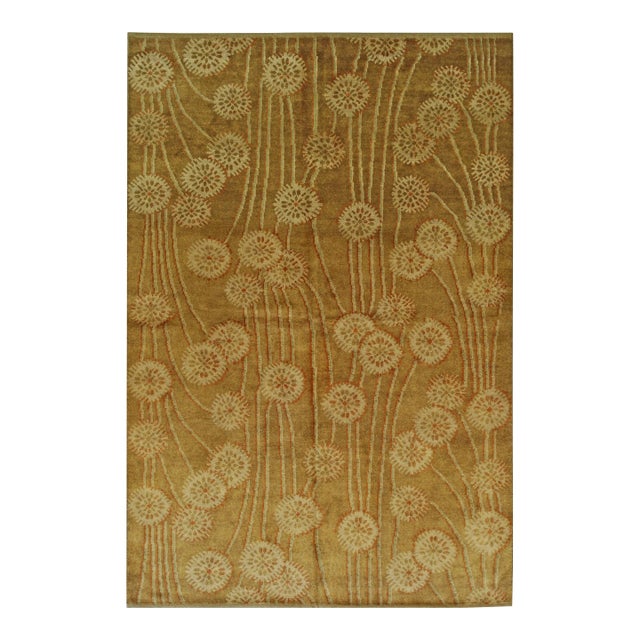 9x12 Lila Jasmine Brown Floral Traditional Hand Knotted Wool Carpet Rug For Sale