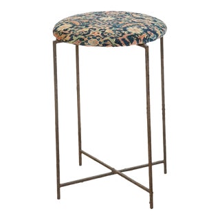 Reclaimed Antique Rug Fragment Side Table Stand 4 of 7 For Sale