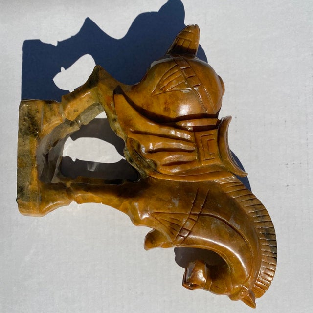 Chinese Vintage Chinese Carved Marble Horse Statue For Sale - Image 3 of 9