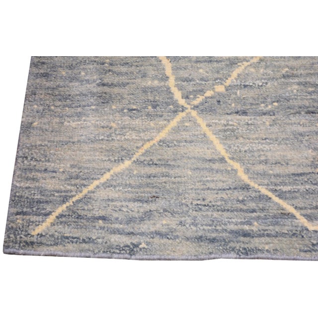 Moroccan Hand Knotted Modern Rug Organic Wool Natural Color With Soft Texture,6'7"x9'3" For Sale - Image 4 of 5