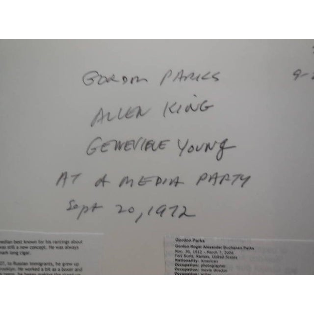 Modern Fred McDarrah, Gordon Parks, Alan King and Genevieve Young Vintage Silver Gelatin photo, 1972 For Sale - Image 3 of 7