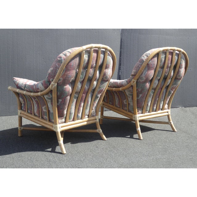 Vintage McGuire Bamboo Rattan Accent Lounge Chairs W ...