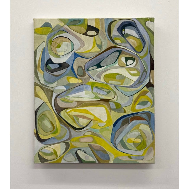 2010s Contemporary Biomorphic Signed Abstract Painting on Canvas For Sale - Image 5 of 6