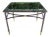 Vintage Design Institute of America Neoclassical Maison Jansen style brushed steel and brass, inset beveled glass top end,...