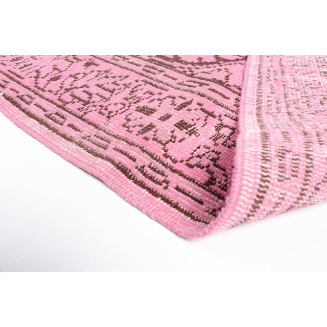 Turkish Mid 20th Century Pink Anatolian Handmade Carpet For Sale - Image 3 of 10