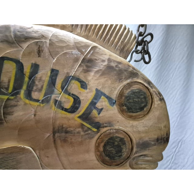 Brown Carved Fish Trade Sign for "Beach House Inn, Brant Point" For Sale - Image 8 of 12