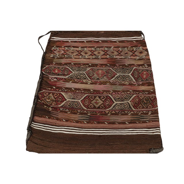 Tribal Late 18th Century Antique Persian Tribal Bag and Textile With Geometric Patterns, From Rug & Kilim For Sale - Image 3 of 8