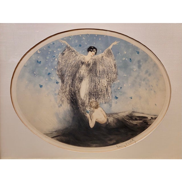 Art Deco Louis Icart "Petits Papillons" Little Butterflies -Original 1926 Etching For Sale - Image 3 of 9
