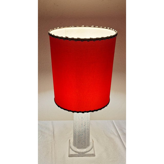 Vintage Table Lamp with White Ceramic Base, 1980s For Sale - Image 4 of 8