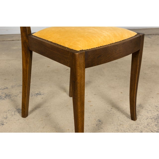 Pair of 1930s French Art Deco Mustache-Back Oak and Walnut Side Accent Chairs For Sale - Image 16 of 18