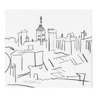 1993 Norbert Voelkel European Roof Top Drawing For Sale