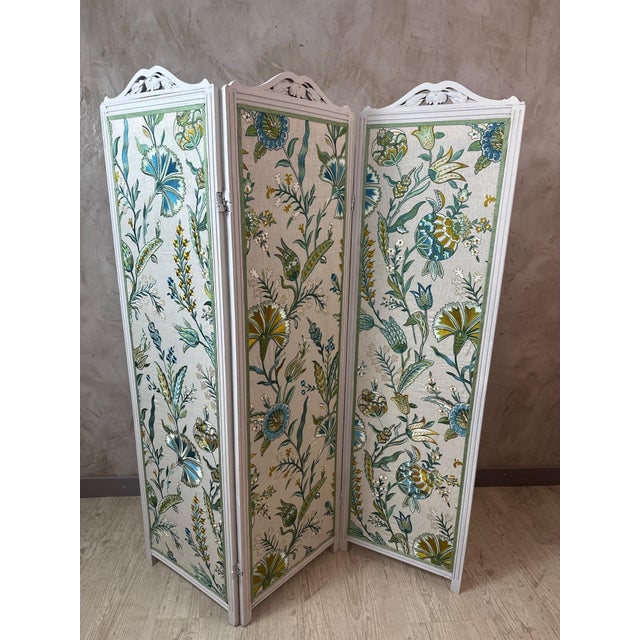 Antique Folding Screen, 1890s For Sale - Image 6 of 15