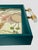 Custom Tray Lee Jofa Embroidered Linen Teal For Sale - Image 11 of 11
