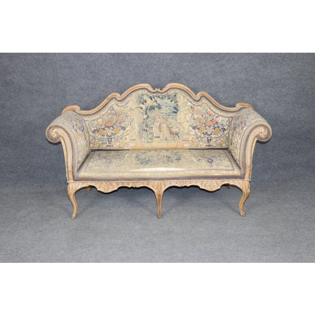 French Fantastic Needlepoint Upholstered Venetian or Italian Louis XV Style Settee For Sale - Image 3 of 13