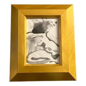 1970’s Original Abstract Female Nude Watercolor Painting Gilt Wood Frame