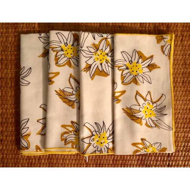Vintage Vera Linen Daffodil Napkins Set of 4 Chairish