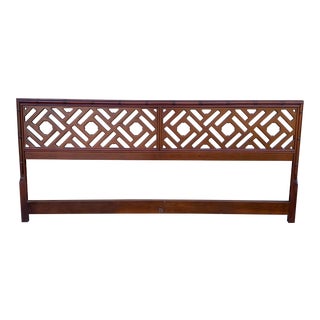 Chippendale Fretwork Chinoiserie Bamboo Stylized King Headboard For Sale