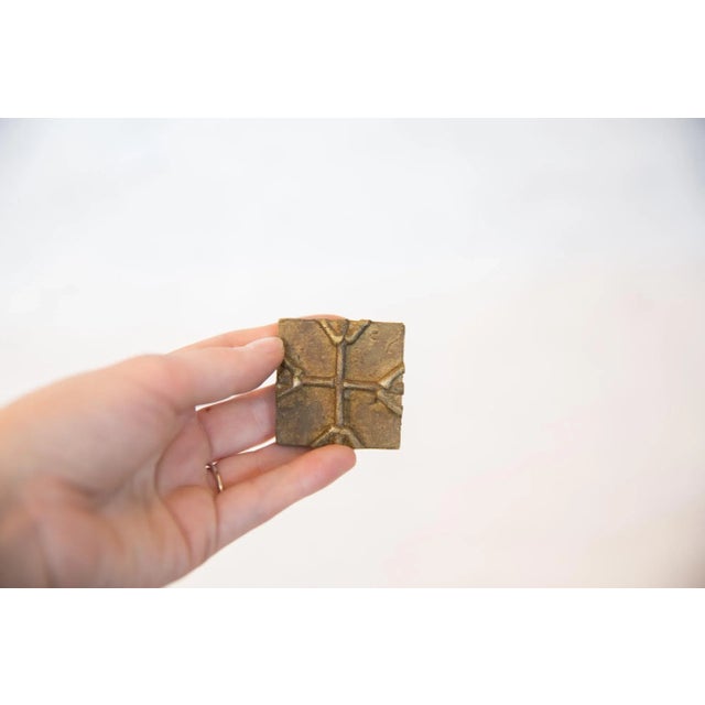 Vintage African Square Bronze Coin For Sale - Image 4 of 5