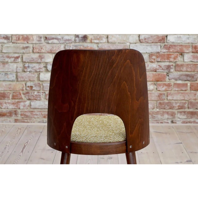 Wood Mid-Century Sahco Fabric Dining Chairs by Oswald Haerdtl, 1950s, Set of 4 For Sale - Image 7 of 9