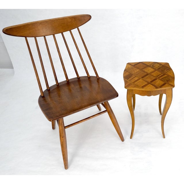 Mid 20th Century Italian Parquetry Inlaid Olive Wood Side End Plant Lamp Stand Table For Sale - Image 5 of 10