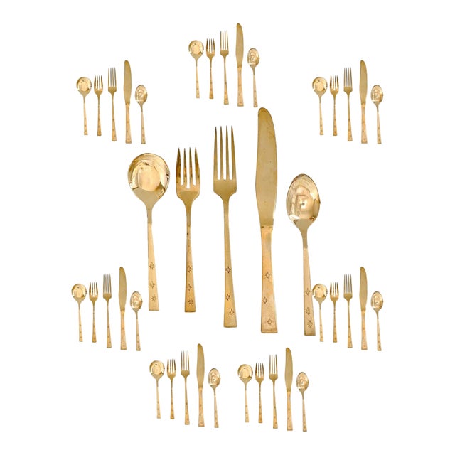 Vintage Dirilyte Atomic Star Flatware, 40 pcs For Sale