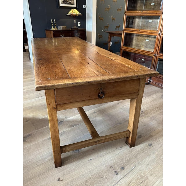 Vintage French Cherrywood Farmhouse Table For Sale - Image 9 of 17