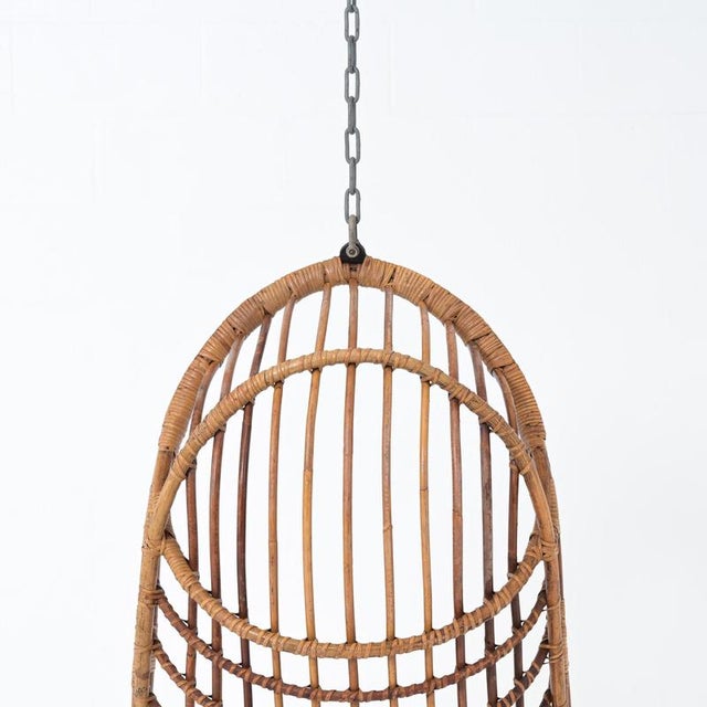 Pendant Egg Chair in Rattan For Sale - Image 15 of 18