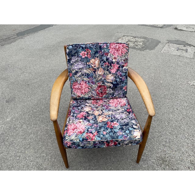 Mid-Century Danish Modern Armchair attributed to Grete Jalk for France & Søn, 1960s For Sale - Image 3 of 16