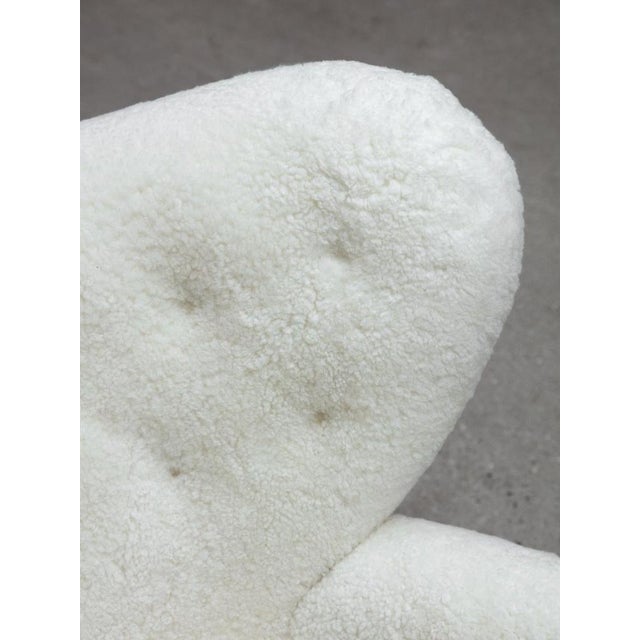 Black Set of Espresso Sheepskin the Tired Man Lounge Chair by Lassen For Sale - Image 8 of 16