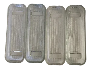 Vintage Clear Press Glass Corn Cob Dishes S/4