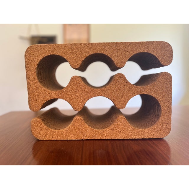 Modern 1980s Frank Gehry Easy Edges Cork and Cardboard Six Bottle Wine Holder For Sale - Image 3 of 5