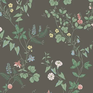 Sample - Borastapeter Midsummers Eve Wallpaper in Charcoal